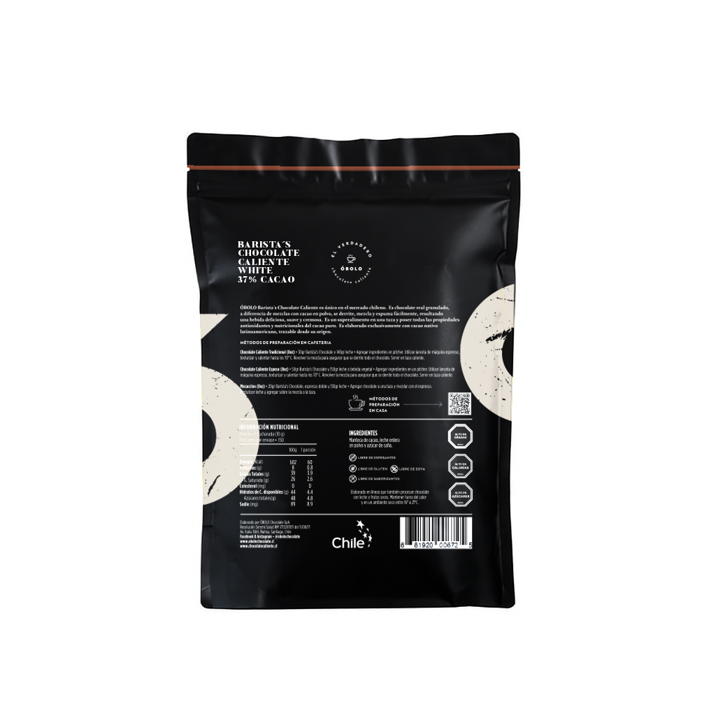 Chocolate Caliente - WHITE 37% CACAO (Cremoso/Dulce) 1.5kg